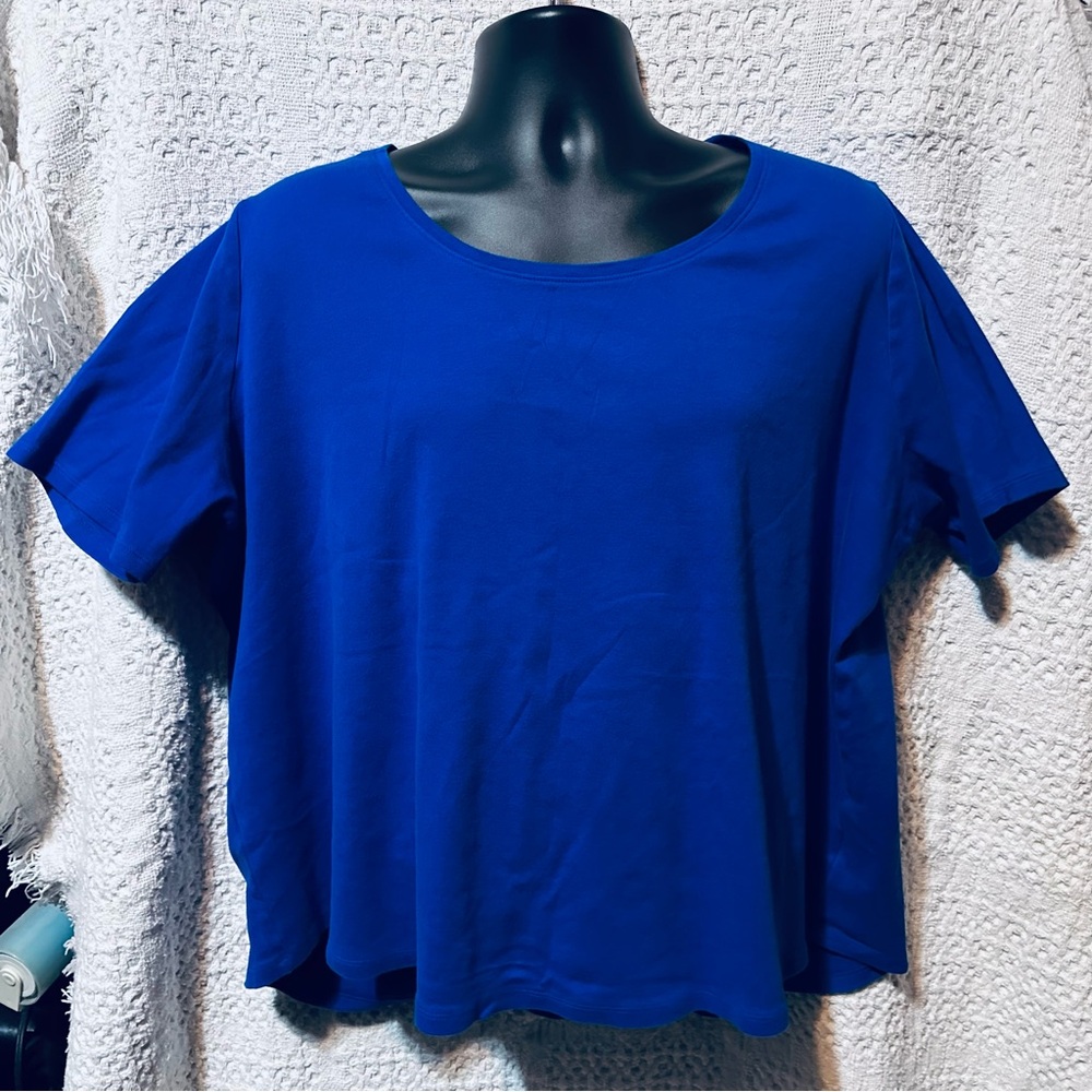 Croft & Barrow Royal Blue Short Sleeve Top - Like New Plus Size